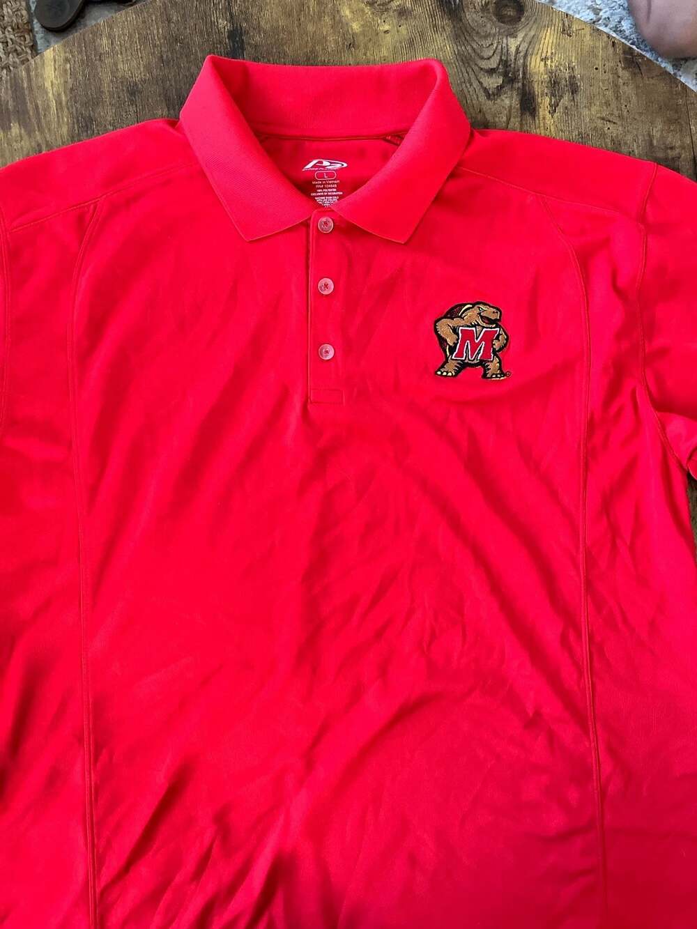 P2 by Pro Player Maryland Terrapins NCAA Performance Polo Shirt Size L